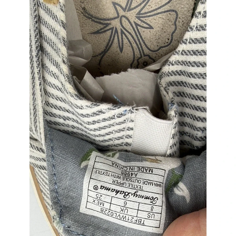 Tommy Bahama Womens 8 Striped Bow Slip On Mule Sneakers Blue White Coastal